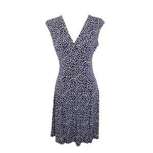 Navy blue and white polkadot dress size 8